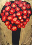Red Bouquet, 2013, acrylic/paper, 86x61cm