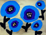 Поле синих цветов, 2015, акрил/бумага, 86х61 см