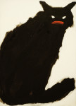 Shaggy Cat, 2014, acrylic/paper on canvas, 70×50 cm