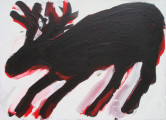 Wounded Elk, 2014, acrylic/ paper on canvas, 50×70 cm