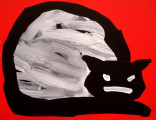 Cat on Red, 2013, acrylic on canvas, 45×60 cm