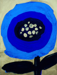 Синее солнце, 2015, акрил/бумага, 80х60 см
