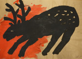 Wounded Elk, 2013, ink, acrylic / paper, 50×70 cm