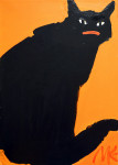 Черный кот (на оранжевом), 2014, 70×50 cм