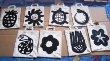 Shopper-bags “Black & White”, 2008, painted canvas