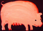 Свинка, 2014, акрил/бумага, 61х85 см