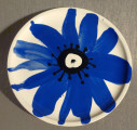 Plate Blue Flower, d250 mm, painting with engobe