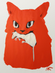 Красный Кот, 2017, 80х61 см, акрил/бумага