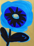 Синее Солнце, 2017, 83х61 см, бумага/акрил
