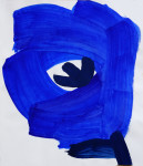 Синий, 2017, 80х70 см, бумага/акрил