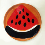 Plate The Piece of Watermelon, 2016, earthenware, underglaze painting
