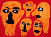 Red Crowd, 2018, 61×86 cm, acrylic/paper